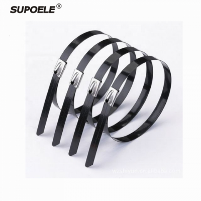 Self Locking 4.6mm*300mm Pvc Plastic Coated Stainless Steel Cable Tie,Ss 304 With Plastic Coated Cable Ties