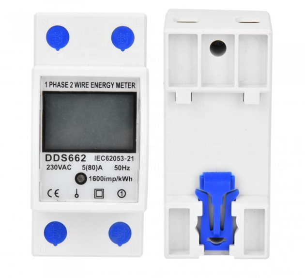 Lcd Display Single Phase Din Rail 230vac 5(80)a 50hz Digital Energy Meter